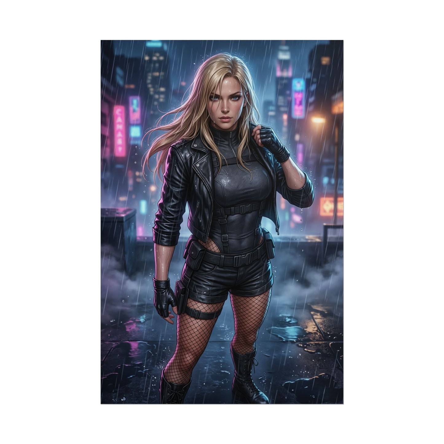Black Canary DC Comics Poster Superhero Woman Wall Art Blonde Heroine Print Comic Character Gaming Room Decor Gift