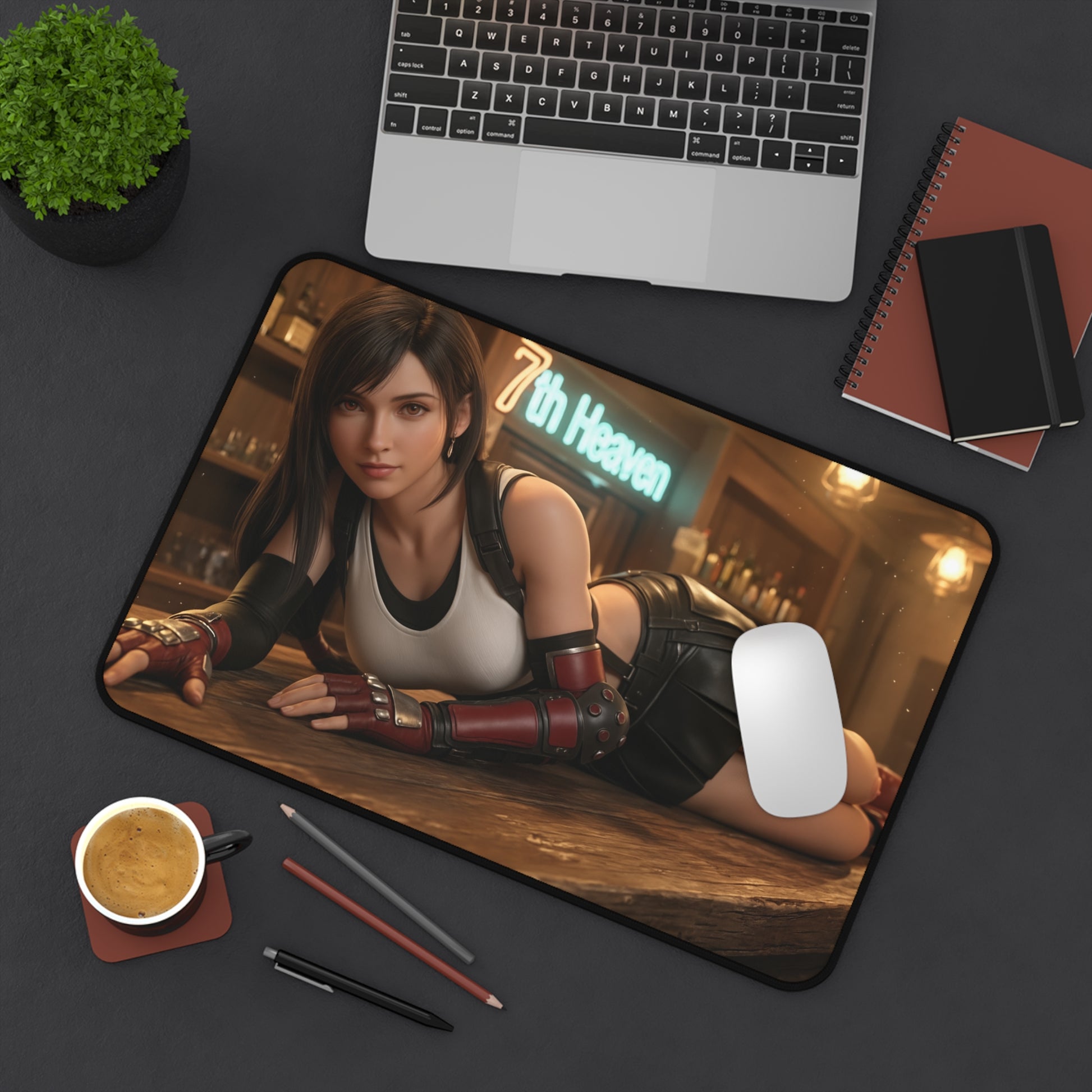 Tifa Lockhart Gaming Mouse Pad, Final Fantasy Desk Mat, RPG Heroine Setup featuring Tifa artwork on premium gaming mouse pad