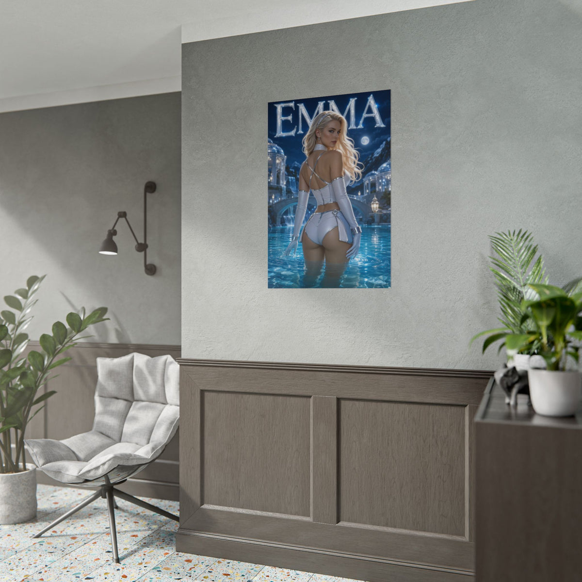 Comic Wall Art Emma Frost Poster Heroine Room Decor Collectible Character Print