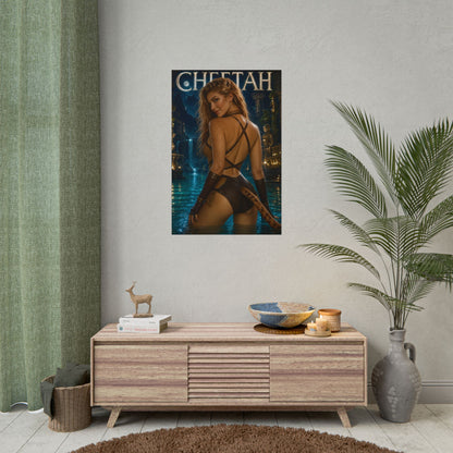 Comic Wall Art Cheetah Poster Heroine Room Decor Collectible Character Print