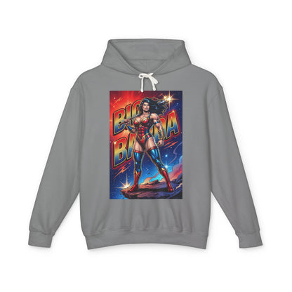 Big Barda Hoodie | DC Warrior Hoodie | New Genesis Champion Pullover - gray streetwear pullover with bold Barda graphic, warrior cosplay hoodie
