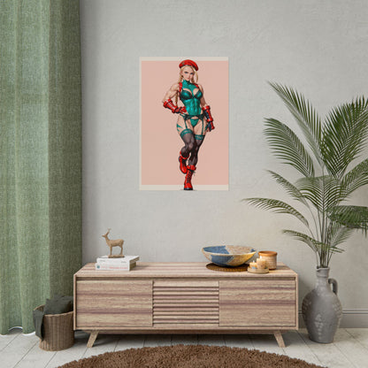 Cammy White Poster, Street Fighter Anime-Girl Kunstdruck, Wanddeko fürs Gamerzimmer