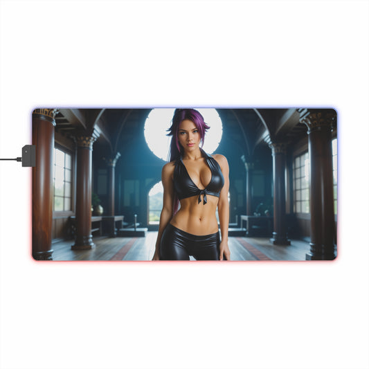 Yoruichi Shihouin RGB Mouse Pad – Bleach Illuminated Desk Mat, Anime Gamer Setup