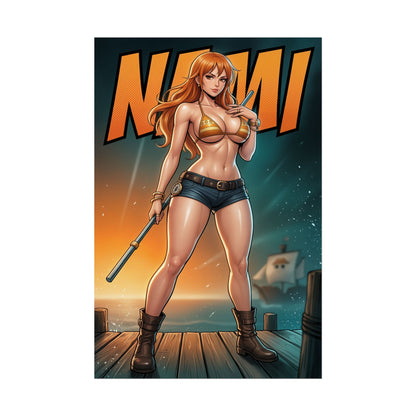 Nami Art Print, One Piece Poster, Anime Girl Wall Art, Pirate Theme Decor, Anime Room Wall Art, Gift