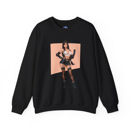 Tifa Lockhart Sweatshirt, Kämpfer-Rundhalsausschnitt, Gemütliche RPG-Gaming-Bekleidung