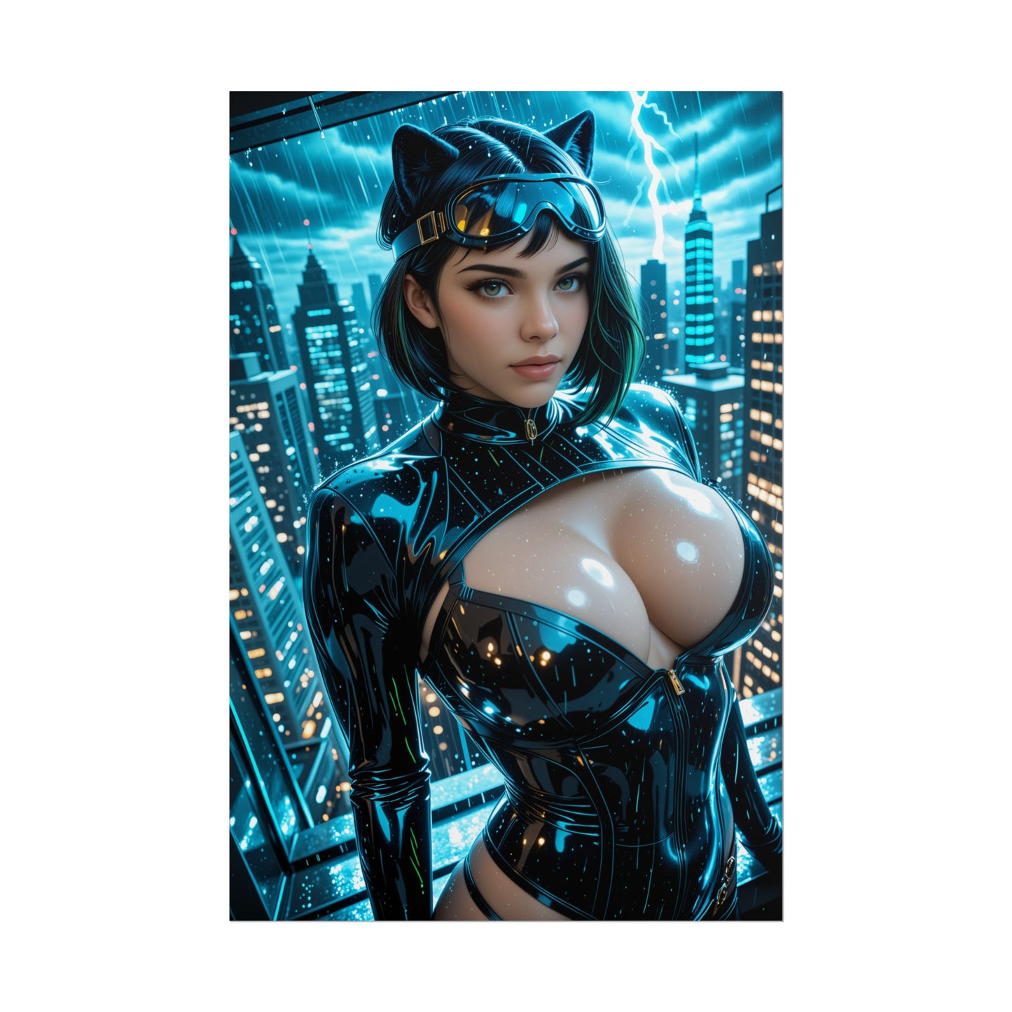 Плакат жінки-кішки, художній принт дівчини з аніме, декор стін із зображенням Вайфу-злодійки