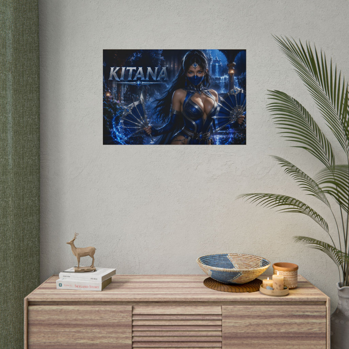 Gaming Wall Art Kitana Mortal Kombat Poster Game Room Decor Gamer Gift Art Print