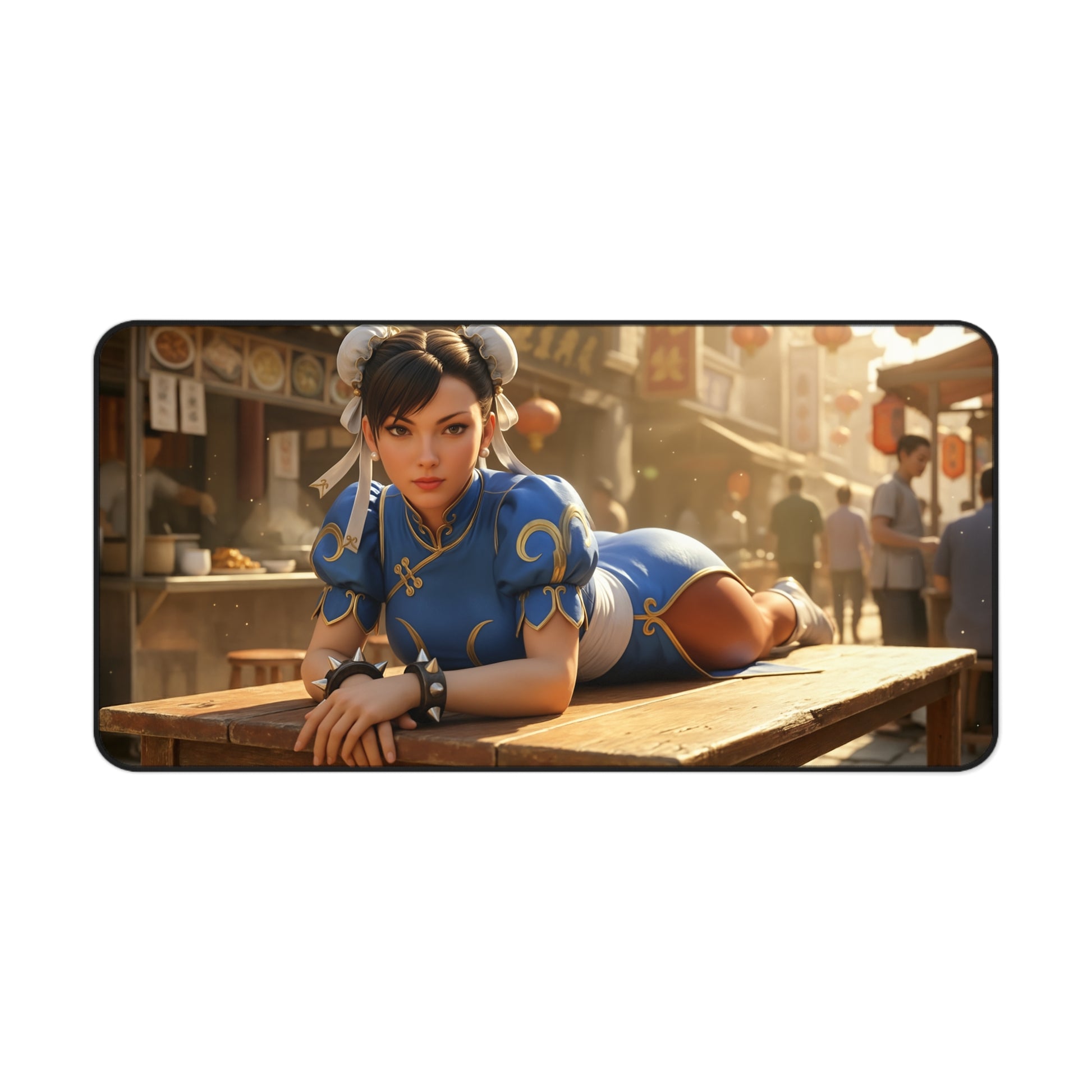 Chun-Li Gaming Mouse Pad, Street Fighter Desk Mat, Anime Martial Artist Setup featuring dynamic Chun-Li art on premium gaming desk mat