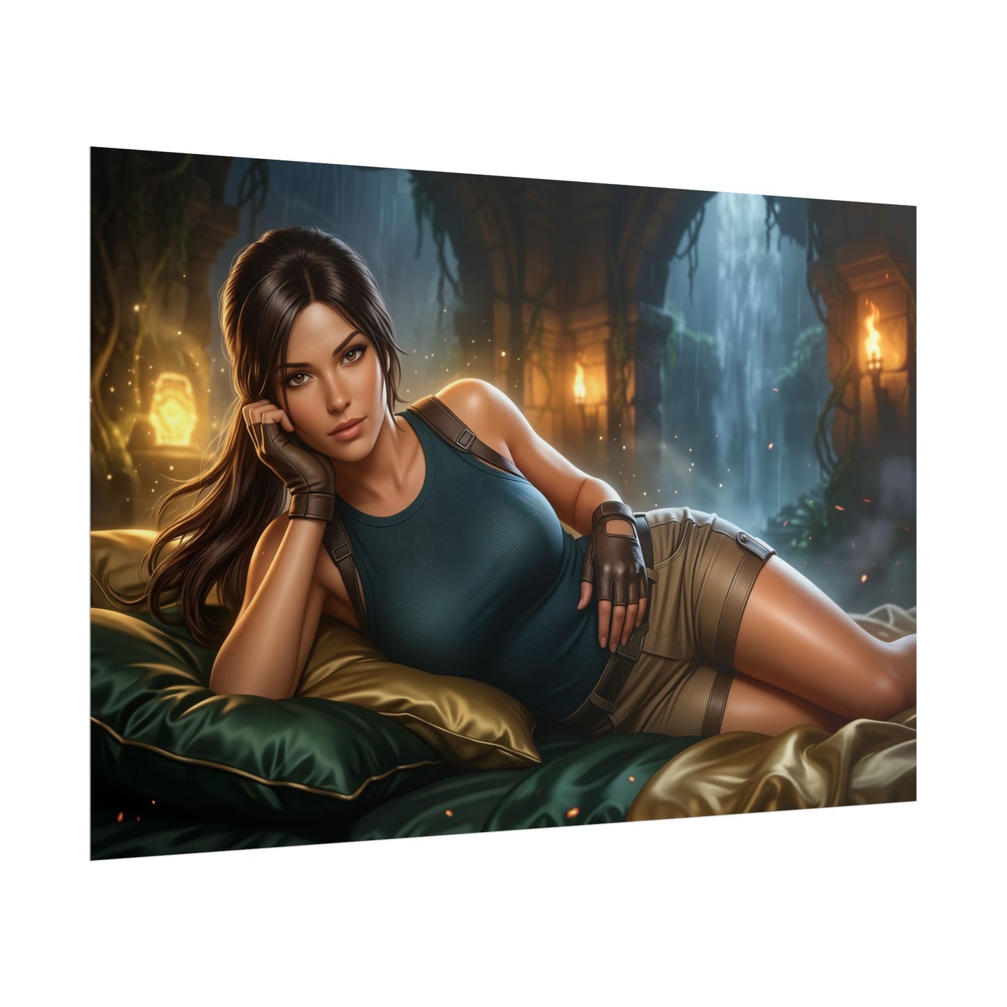 Lara Croft Poster, Gaming Wall Art, Adventure Print, Gamer Decor