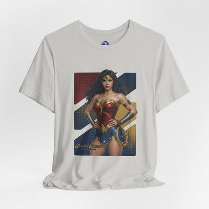 Wonder Woman T-Shirt | DC Comics Anime Tee for Gamers & Hero Fans - anime-style Wonder Woman design on Bella Canvas 3001 unisex tee