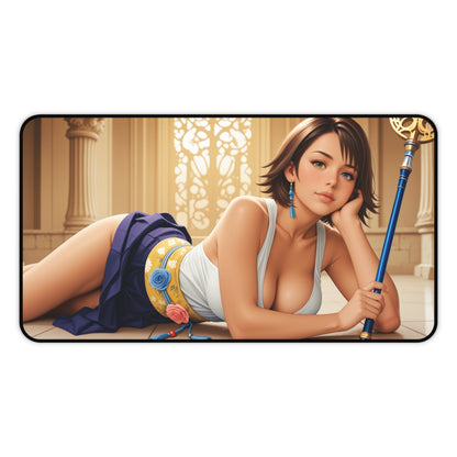 Yuna Schreibtischunterlage, Final Fantasy Heldin Mauspad, Fantasy-RPG-Gaming-Schreibtisch-Setup