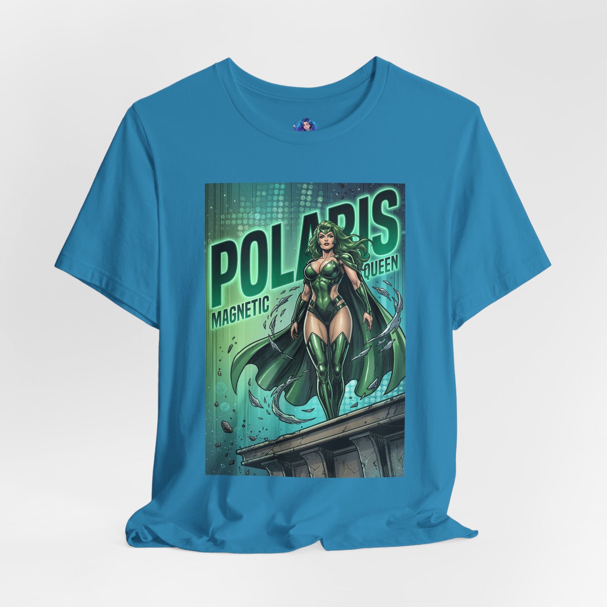 Polaris T-Shirt | Marvel X-Men Anime Tee for Gamers & Fans - comic-style Polaris illustration on Bella Canvas 3001 unisex tee