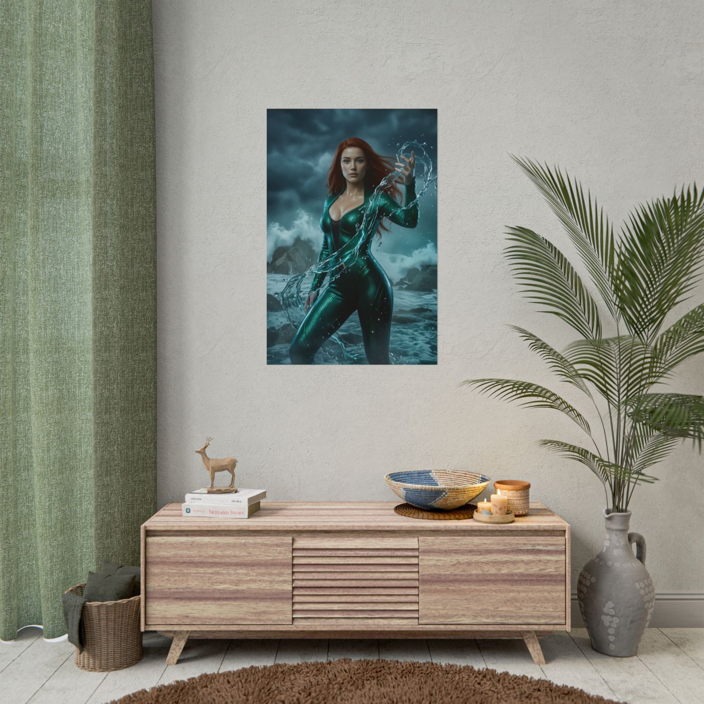 Mera DC Comics Poster, Aquaman Wall Art Print, Ocean Queen Decor, Superhero Wall Art, Gift for Fan