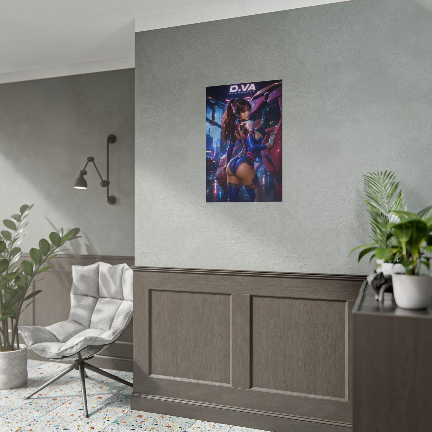 D.VA Overwatch Poster, Gaming Wall Art, Anime Print, Gamer Decor