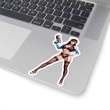 Наклейка D.Va – вінілова наклейка з дівчиною-геймером з Overwatch для ноутбуків та декору інтер'єру