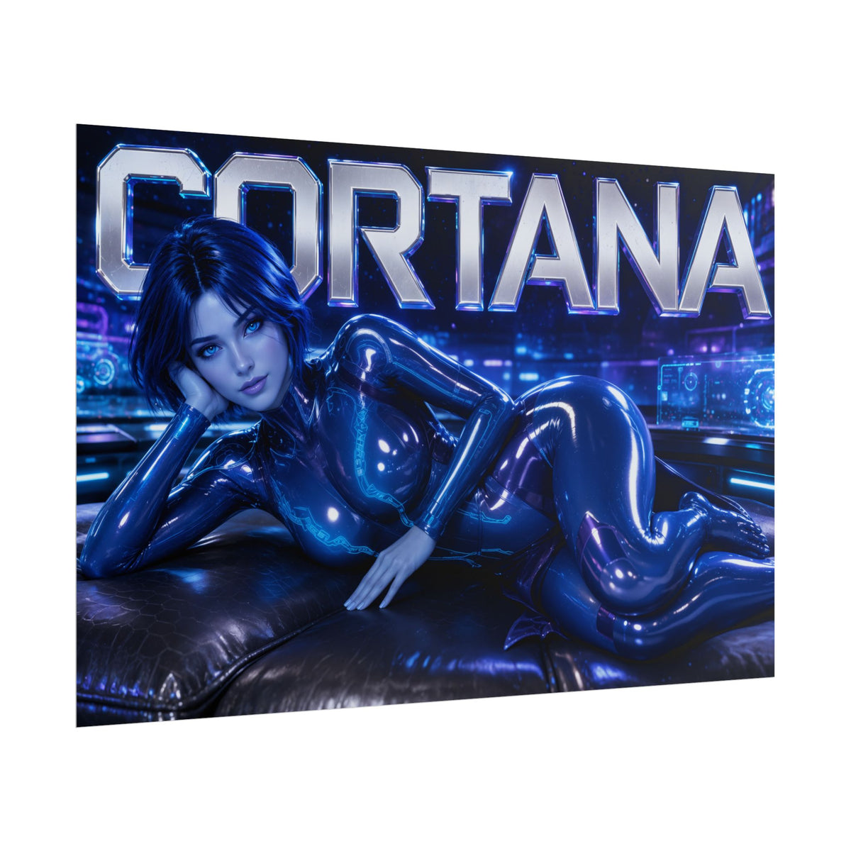 Cortana Character Poster Halo Gamer Room Wall Art Collectible Decor