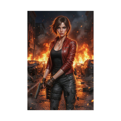 Claire Redfield Resident Evil Poster Action Heroine Wall Art Zombie Survival Character Print Gaming Room Decor Gift
