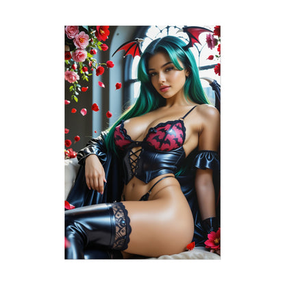 Morrigan Aensland Art Poster – Dark Fantasy Wall Art, Gift for Gamers