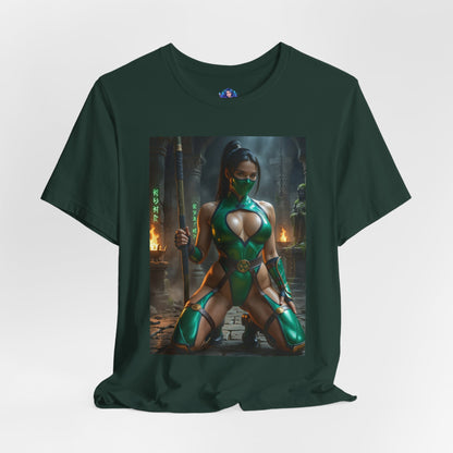 Jadefarbenes Mortal Kombat T-Shirt | Kampfspiel-Shirt für Gamer und Anime-Fans