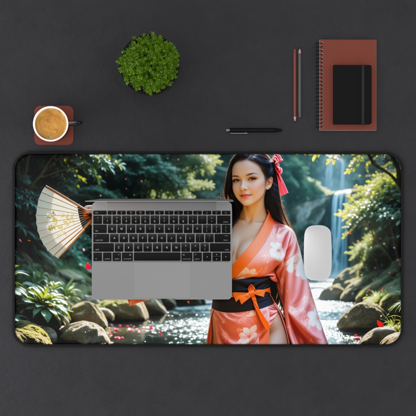 Nezuko Kamado Gaming-Mauspad, Demon Slayer Schreibtischunterlage, Anime-Mädchen-Gaming-Setup