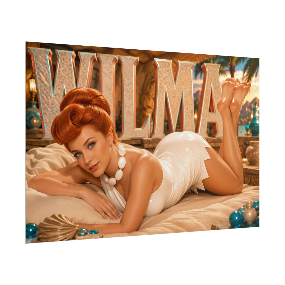 Wilma Flintstone The Flintstones Retro Poster Cartoon Wall Art Room Decor