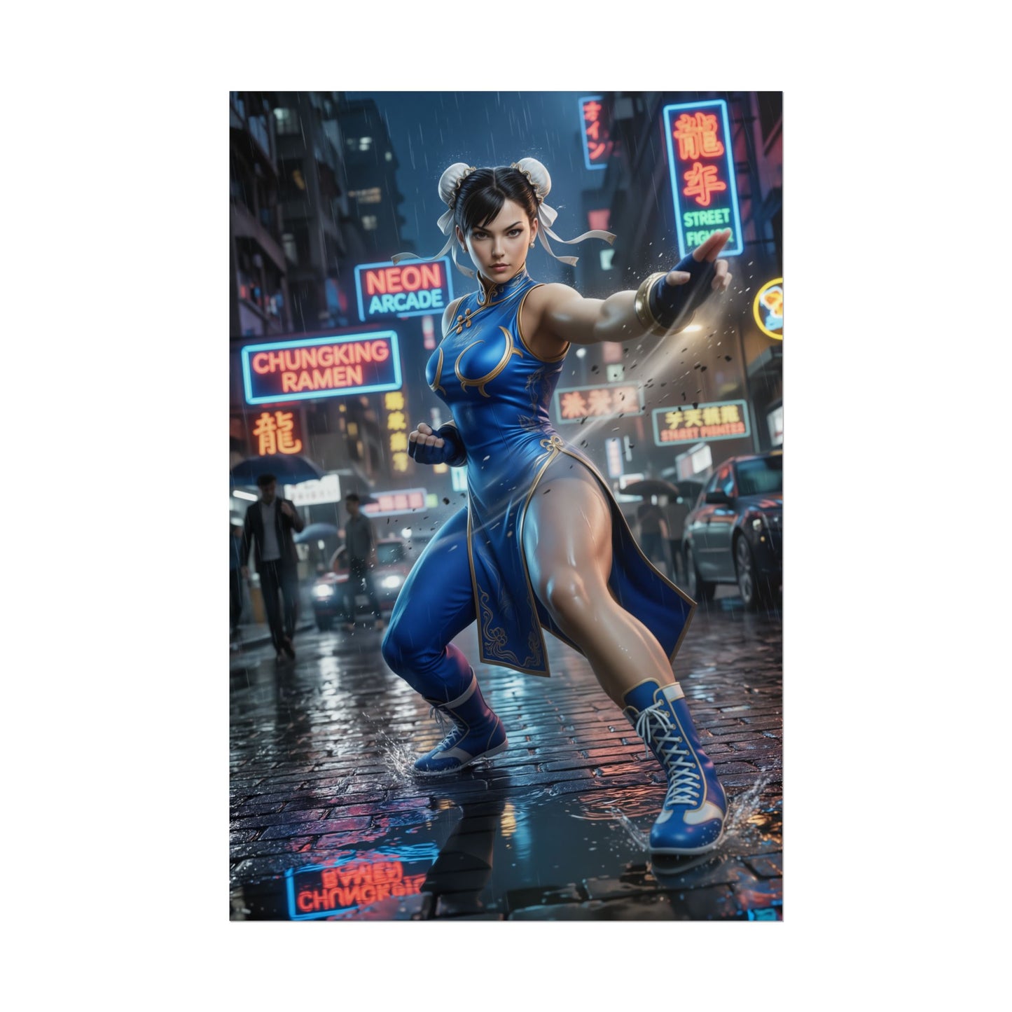 Chun Li Poster Street Fighter Wall Art Print Gaming Room Decor
