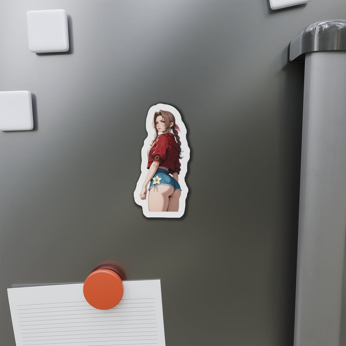 Aerith Magnet – FF7 Anime Girl Fridge Magnet, Cute Flower Girl Decor