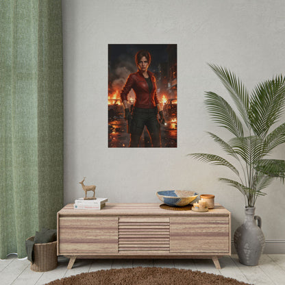 Claire Redfield Resident Evil Poster Survival Horror Woman Wall Art Action Character Print Gaming Room Decor Gift