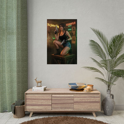 Revy Poster, Black Lagoon Art Print, Iconic Action Anime Character Wall Decor - bold character poster in modern living room display