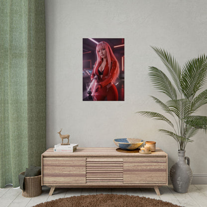 Zero Two Art Print, Darling in the Franxx Poster, Anime Wall Art, Pink Hair Girl Decor, Anime Room Decor, Gift