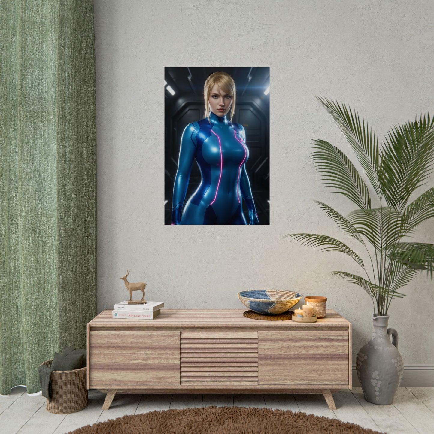 Samus Aran Poster – Sci Fi Wall Art Print, Space Bounty Hunter Decor