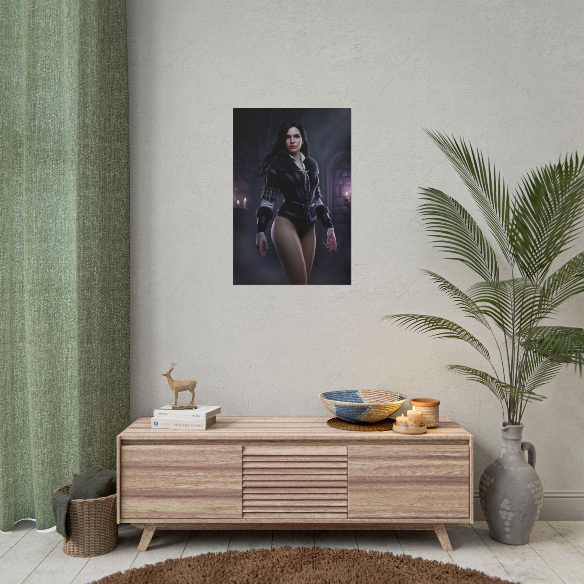 Yennefer Poster Witcher Wall Art Print Fantasy Decor RPG Character - cinematic dark gothic sorceress wall poster for bedroom decor