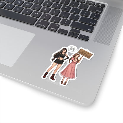 Tifa- und Aerith-Aufkleber – Vinyl-Aufkleber aus dem Fantasy-Spiel für Laptops und Innendekoration