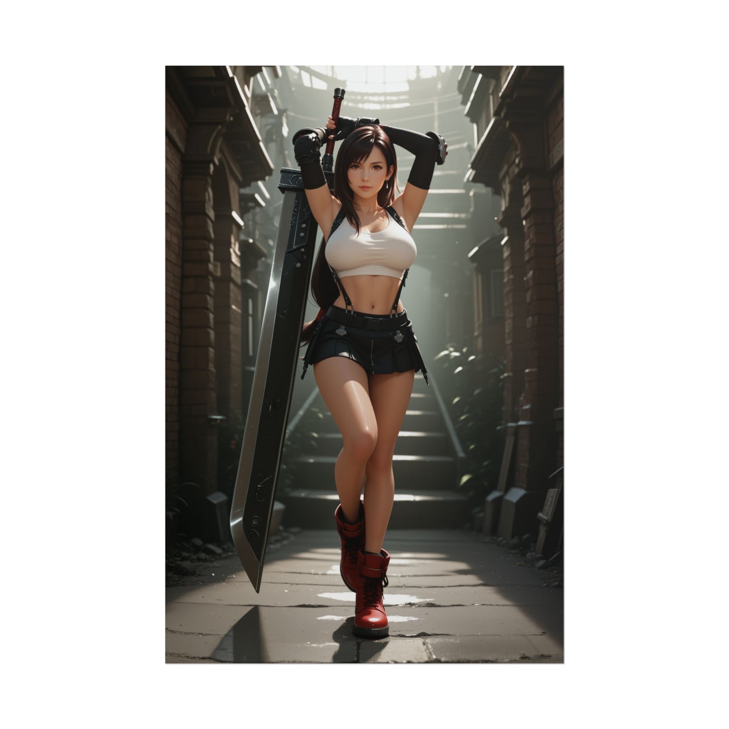 Постер дівчини-файтинга | Настінне мистецтво вайфу Тіфи Локхарт для декору отаку