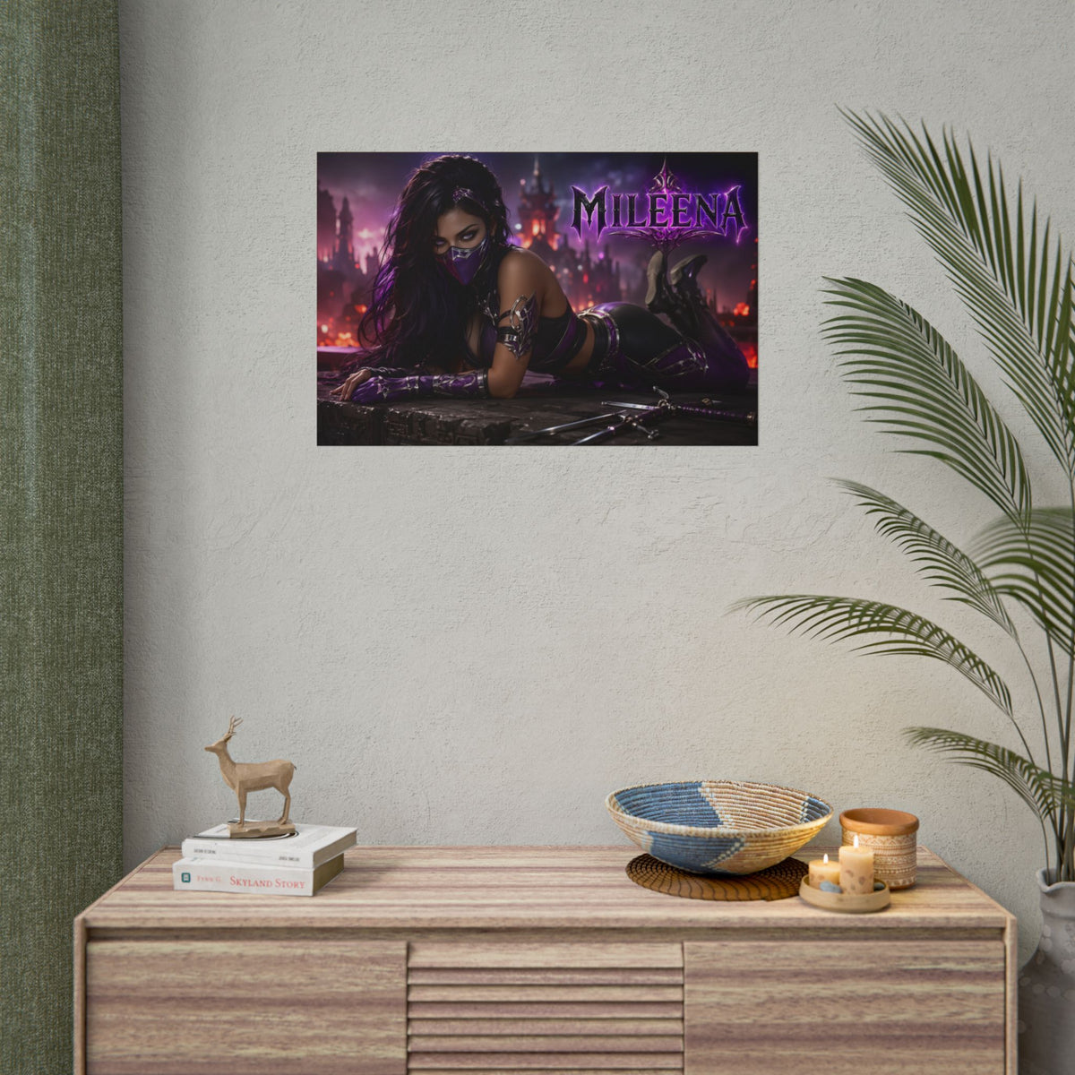 Mileena Mortal Kombat Gaming Poster Wall Art Gamer Room Decor Collectible Print
