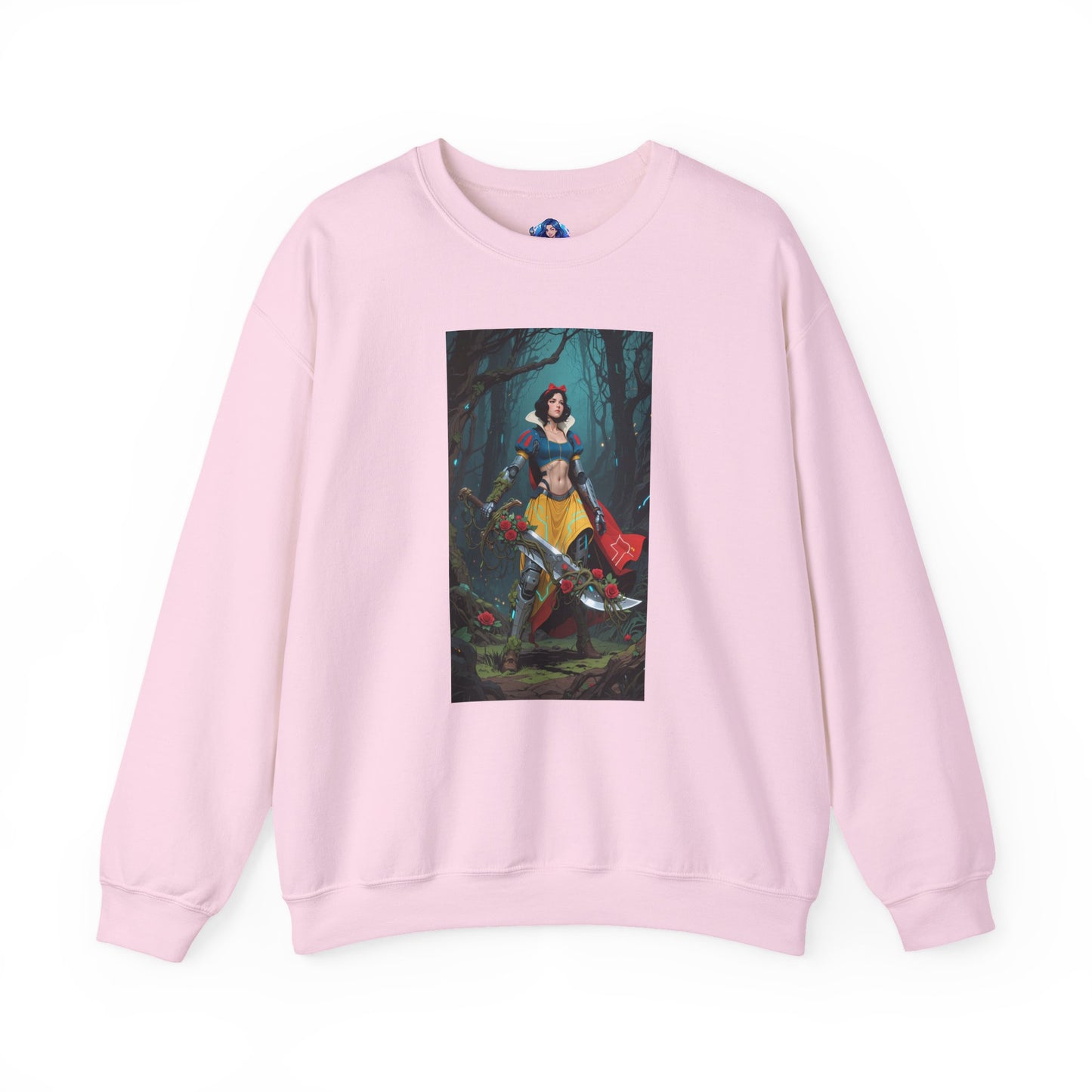 Cyber Snow White Sweatshirt, Futuristic Fairy Tale Crewneck, Stylish Gaming Streetwear for Fans