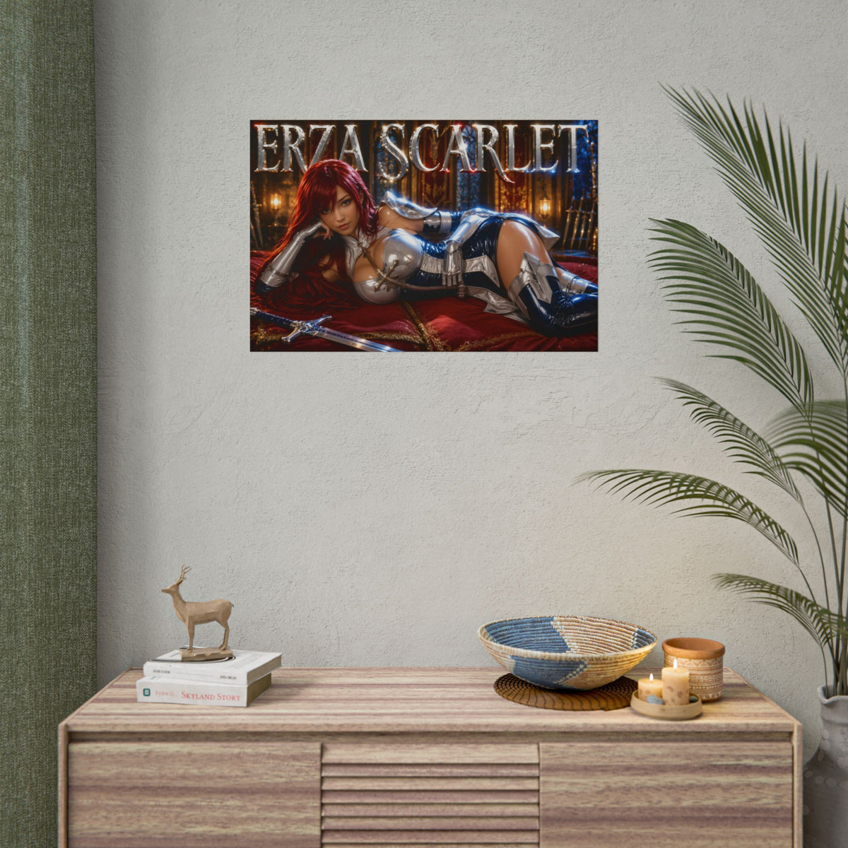 Erza Scarlet Character Poster Fairy Tail Anime Wall Decor Collectible Art Print
