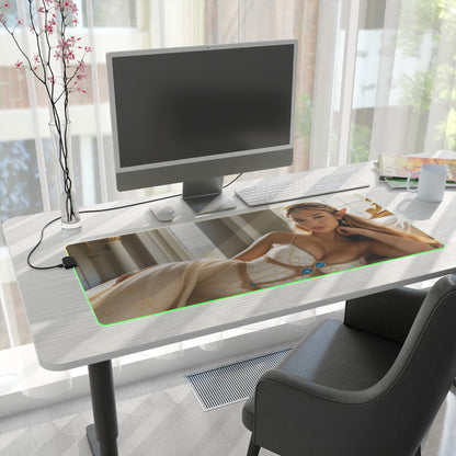 Килимок для столу принцеси – світлодіодний RGB-підкладка, ігровий комплект із зображенням аніме-дівчини Вайфу у фентезі