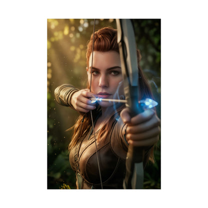Aloy Horizon Poster, Horizon Zero Dawn Wandkunst, Bogenschützin-Druck, Gaming-Zimmer-Deko, Gamer-Geschenkidee