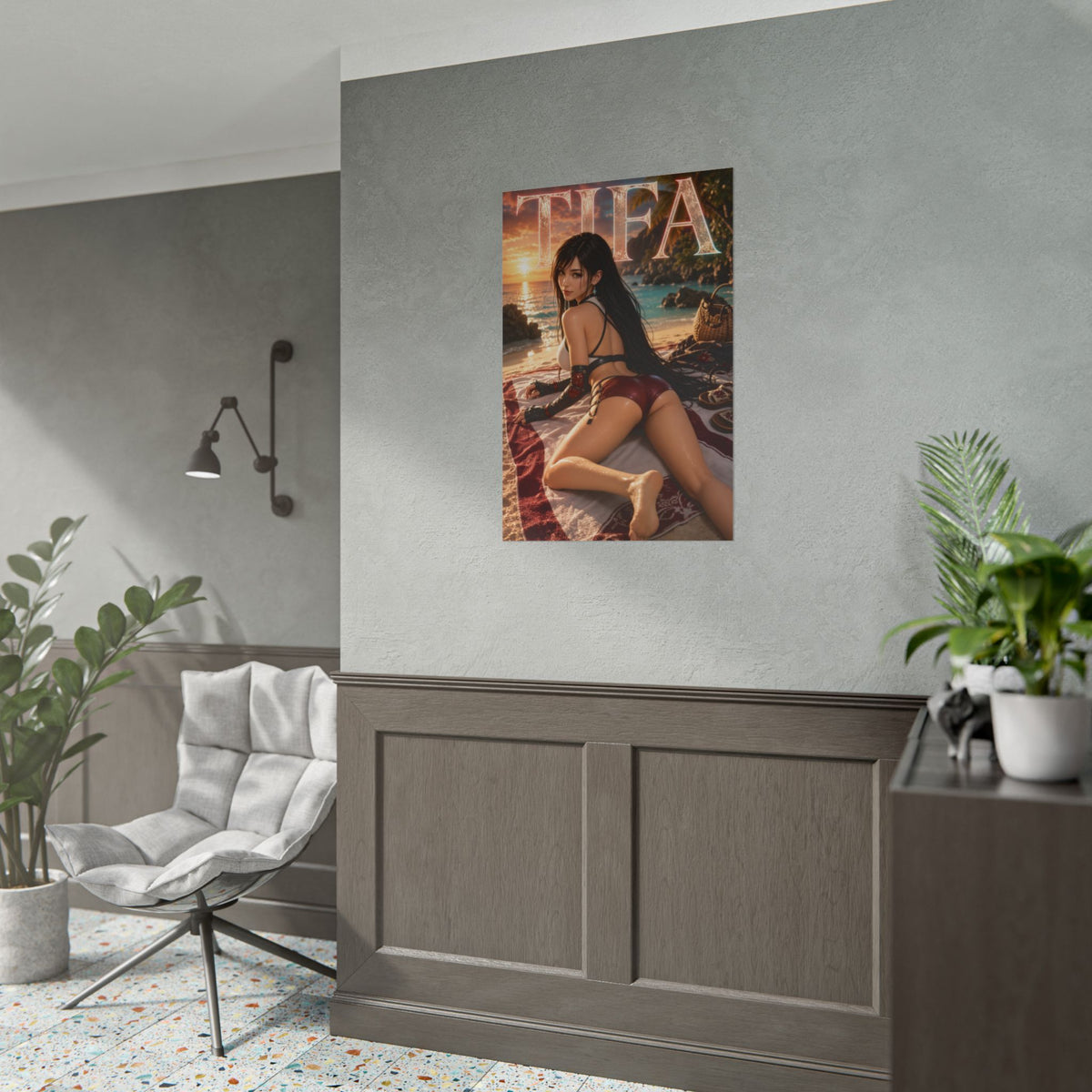 Game Room Decor Tifa Lockhart Wall Art Poster Collectible Character Print