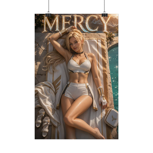 Mercy Overwatch Gaming Poster Wall Art Gamer Room Decor Collectible Print