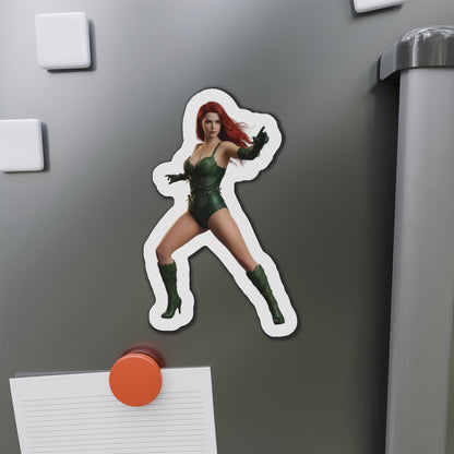 Poison Ivy Magnet – DC Comic Villain Fridge Magnet, Anime Style Decor die-cut vinyl fridge magnet showing Poison Ivy in anime-style pose