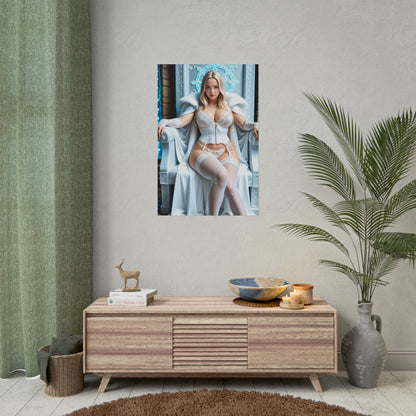 Emma Frost Poster, White Queen Anime Girl Art Print, Waifu Hero Wall Decor