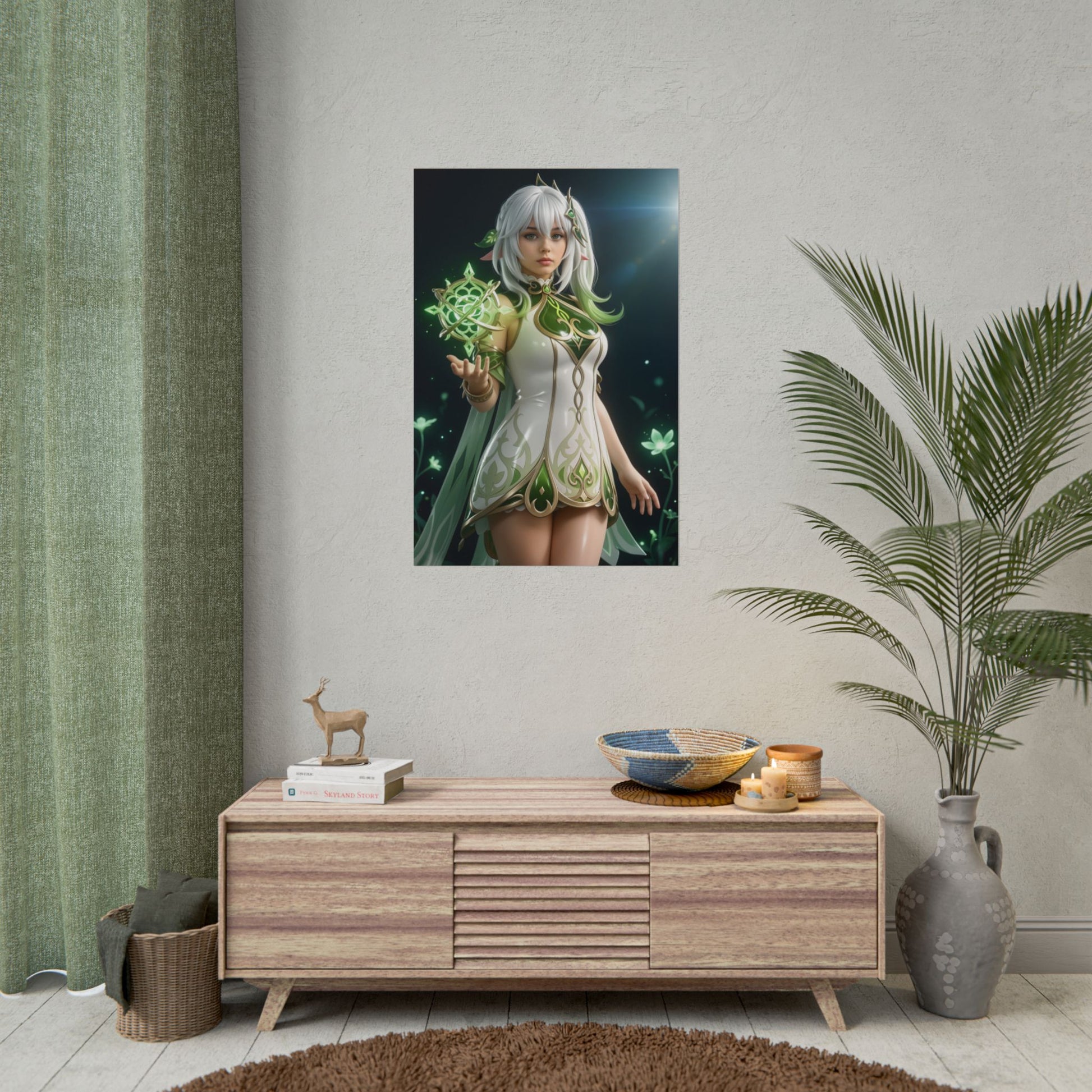 Nahida Poster, Genshin Impact Art Print – Iconic Dendro Archon Wall Art showcasing serene Dendro Archon design for gamer room or bedroom decor