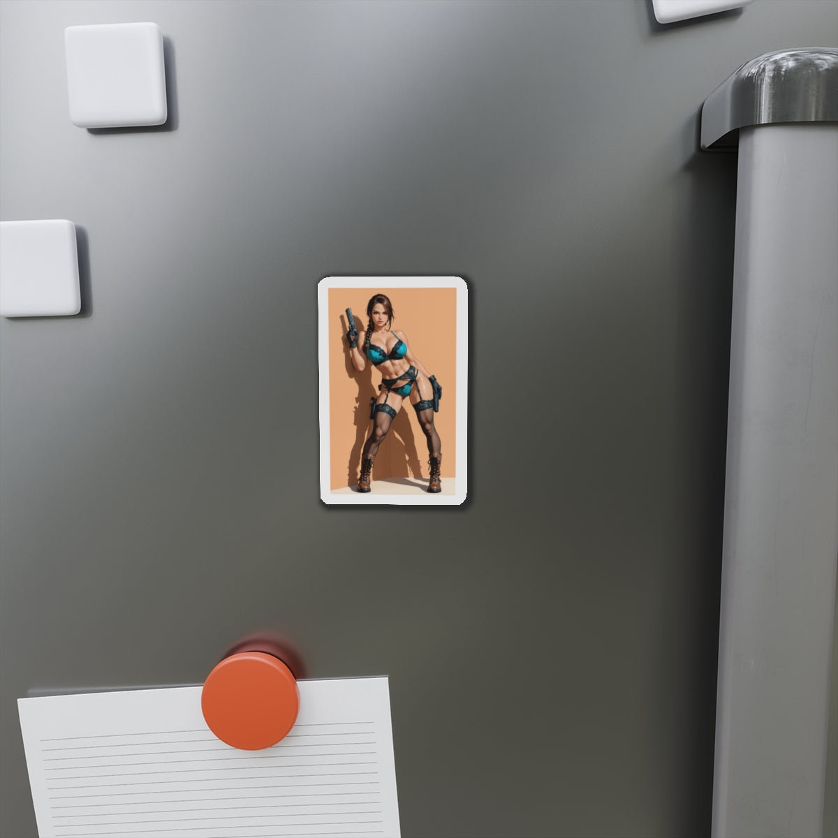 Lara Croft Magnet – Tomb Raider Kühlschrankmagnet, sexy Abenteurerin Anime-Dekoration