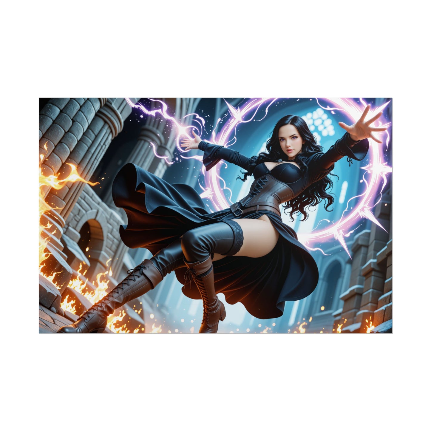 Настінне мистецтво фентезійного Вайфу | Аніме-постер Єнніфер для ігрової кімнати або інсталяції