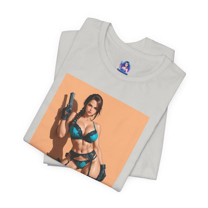 Lara Croft T-Shirt | Tomb Raider Grafik-T-Shirt für Gamer &amp; Anime-Fans | Abenteuerheldin-Shirt