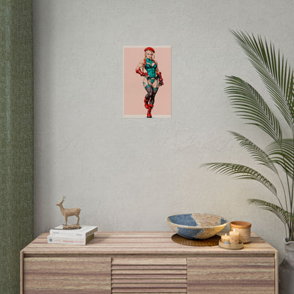 Cammy White Poster, Street Fighter Anime-Girl Kunstdruck, Wanddeko fürs Gamerzimmer