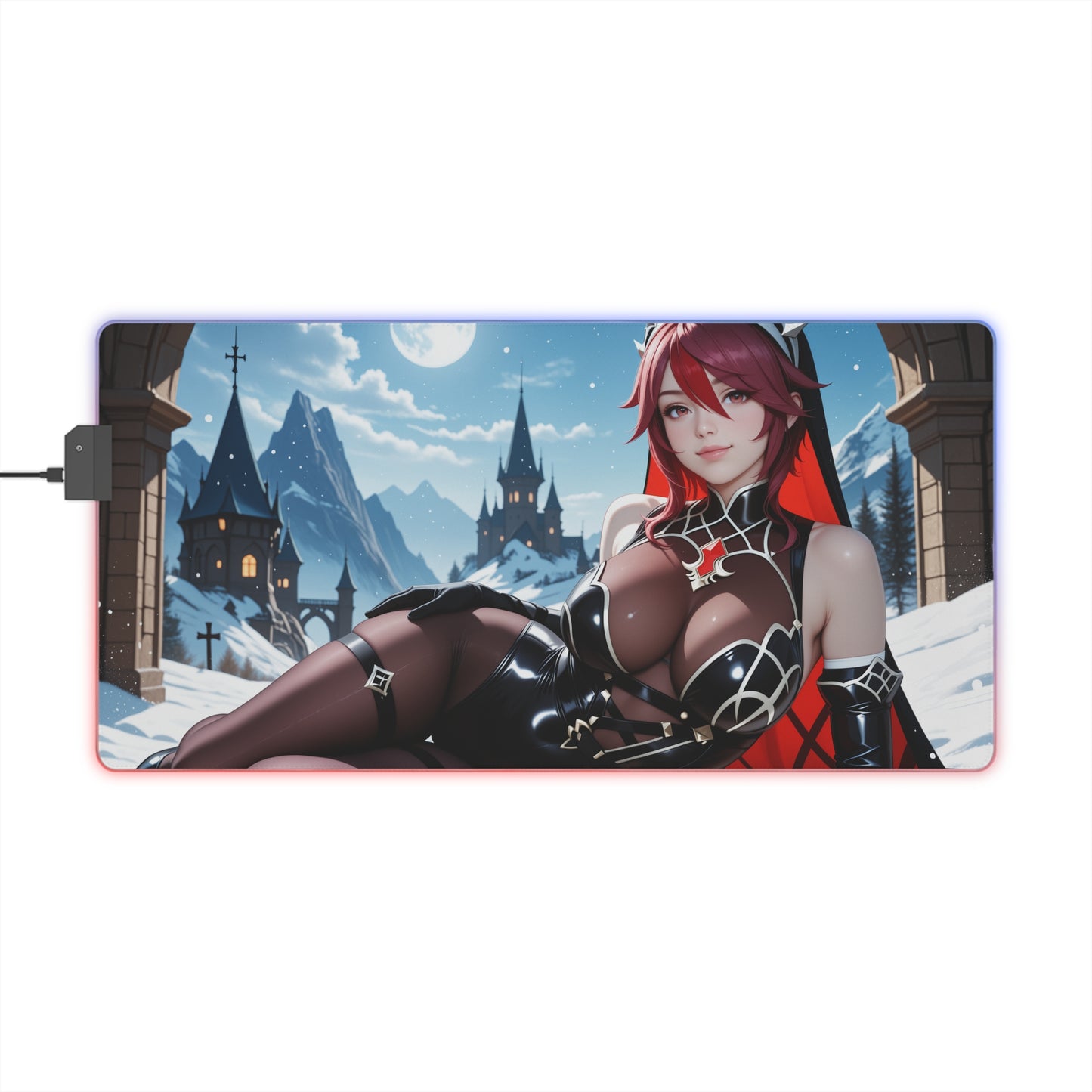 Килимок для столу Rosaria – світлодіодний RGB-підсвітлювальний килимок, ігровий комплект для дівчат з аніме Waifu