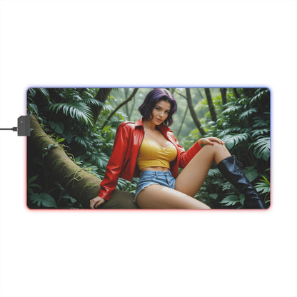 Килимок для столу Faye Valentine – світлодіодний RGB-підкладка, ретро-налаштування дівчини з аніме Вайфу